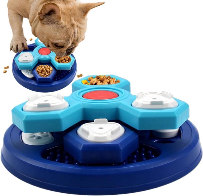 Slow Feeder Voerbak - Interactieve Voerbak - Gezond Eten Bevorderen - Drielaags Voedingsontwerp - 23cm Diameter