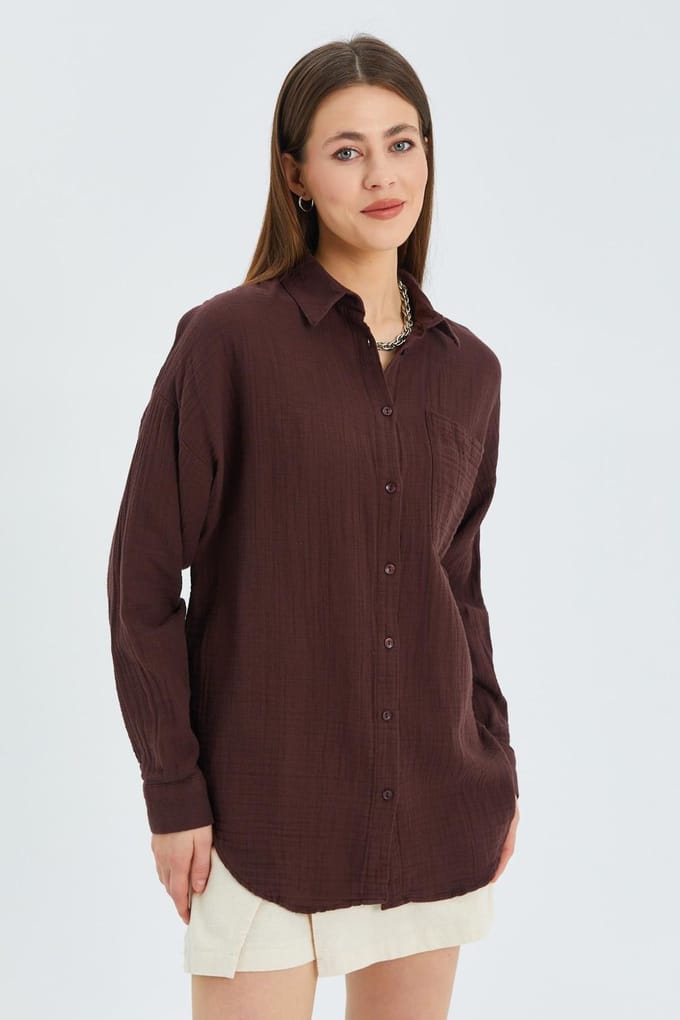 Oversized Shirt met Pocketdetail
