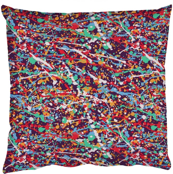 Sierkussens - Kussentjes Woonkamer - 40x40 cm - Spat - Abstract - Waterverf - Multi