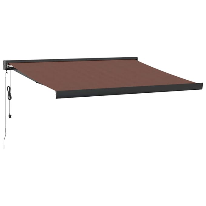 vidaXL - Uitschuifbare - luifel - Bruin - met - Antraciet - Frame - 350 - x - 250 - cm