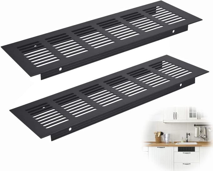 Set van 2 aluminium ventilatieroosters voor keukens en badkamers