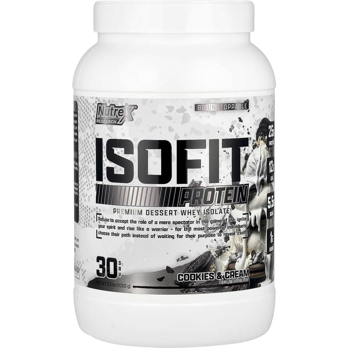 Nutrex Research, IsoFit, Premium Geïsoleerd Dessert, Cookies and Cream, 2.3 lb (1,041 g)