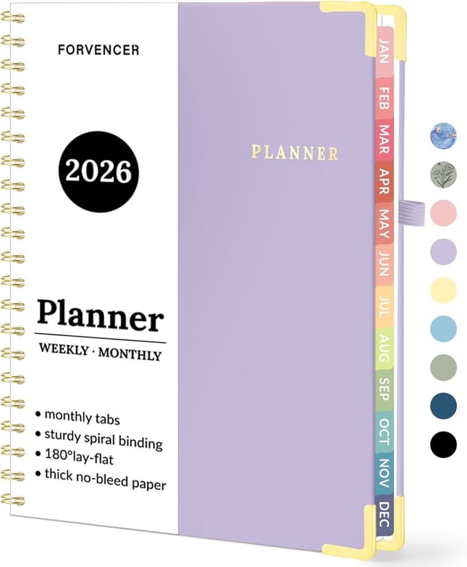 Week- en Maandplanner 2025 (Januari - December) Softcover met Tabs en Spiraal