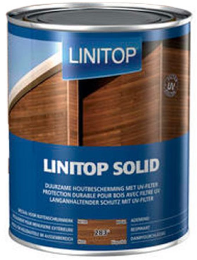 Linitop Solid - Beits - Duurzaam extreem weersbestendige houtbescherming met uv filter - Solventbasis - 2.50 L - 283 Notelaar