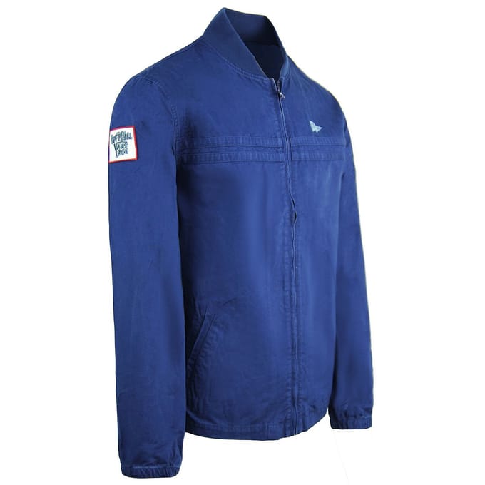 Vans Off The Wall Long Sleeve Zip Up Collared Blue Herenjas V0PIFWC