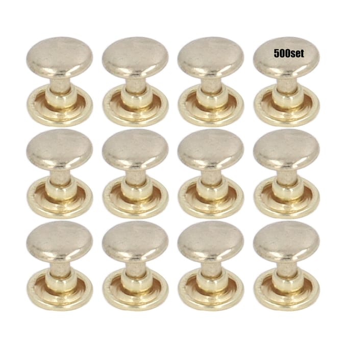 500set Clous Métalliques Rivets 8mm DIY Fer Double Plat Revêtement Uniforme Processus d'Électroplacage Cuir