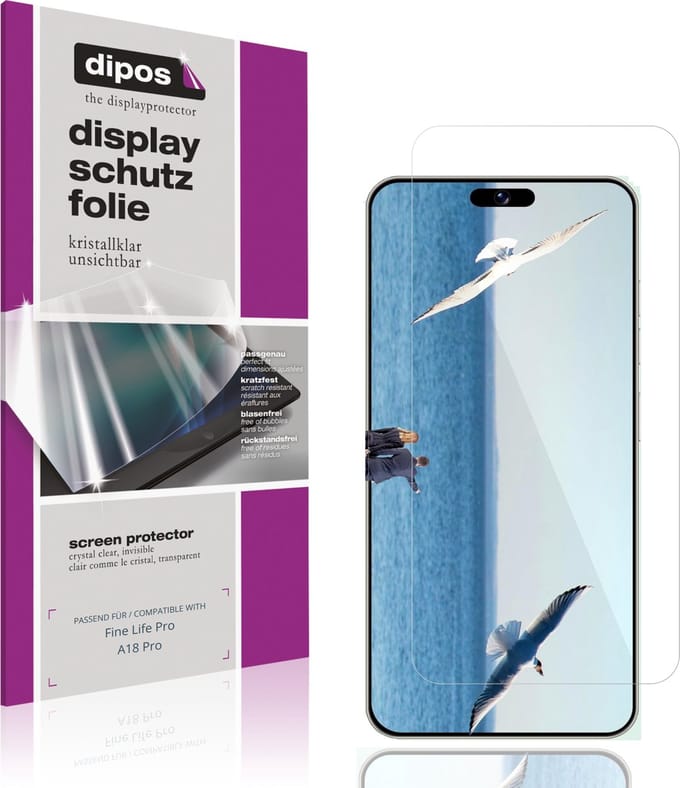 dipos – 4x Beschermfolie geschikt voor Fine Life Pro A18 Pro | Krasbestendige & heldere Screenprotector Ultra-Thin