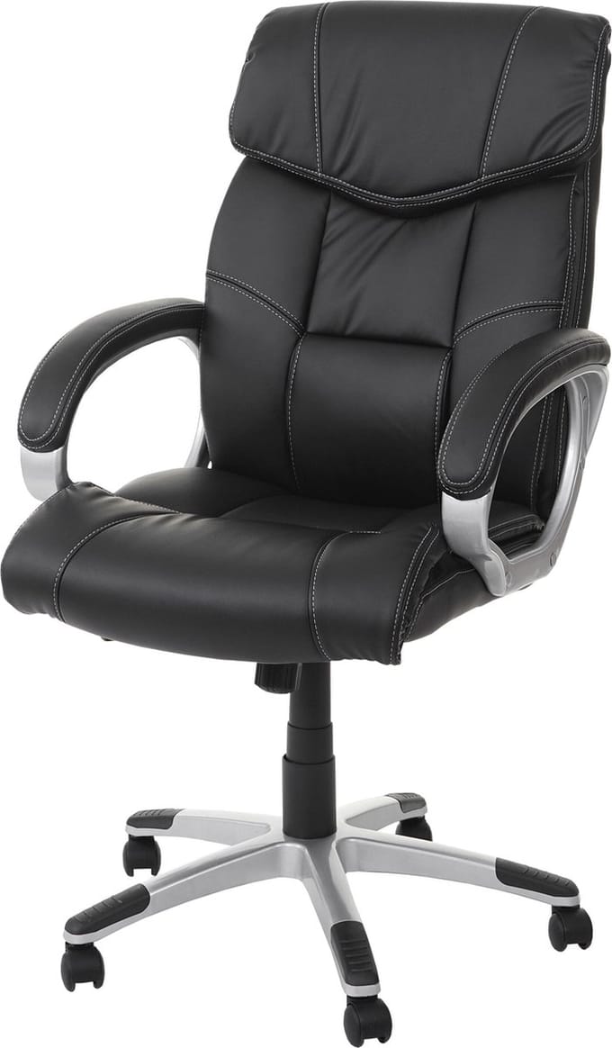 Bureaustoel MCW-A71, directiedraaistoel, kunstleer ~ zwart