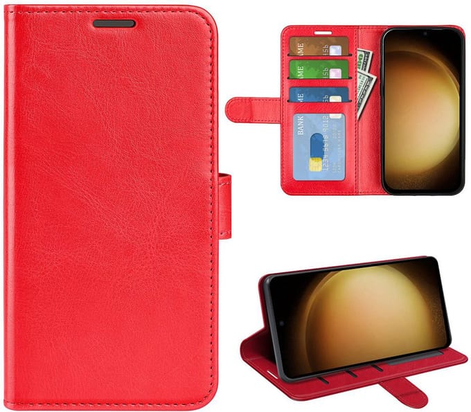 MobyDefend Hoesje - Geschikt voor Samsung Galaxy S24 Plus (S24+) - Wallet Book Case (Sluiting Achterkant) - Rood