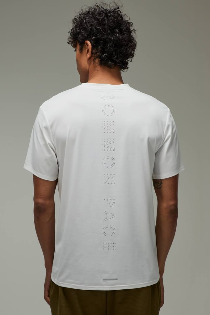 Common Pace Running Perforated Regular Fit T-Shirt | White | Size Medium