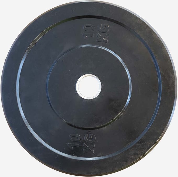 Black Bumperplate 10kg - Krachttraining - halterschijf - fitness
