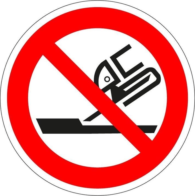 Verboden slijpschijf te gebruiken sticker - ISO 7010 - P032 150 mm