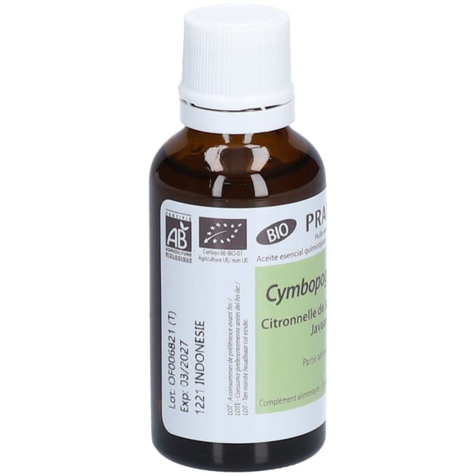 Pranarôm Etherische Olie Citronella Java (Cymbopogon Winterianus) Biologisch 30 ml