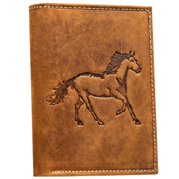 INNY - Lederen Herenportefeuille - Groot - Bruin - Paard Reliëf