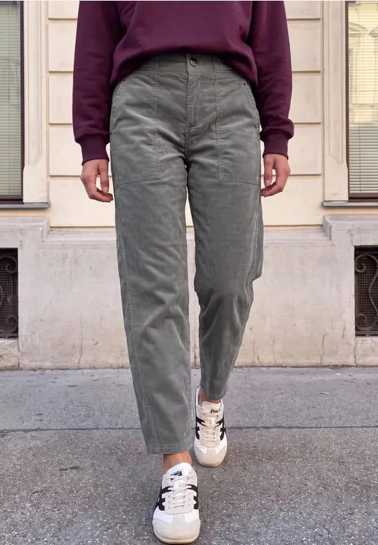 Mid Waist Barrel Leg broek in Loose Fit