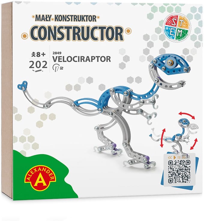 Constructieset Dino Velociraptor- metaal