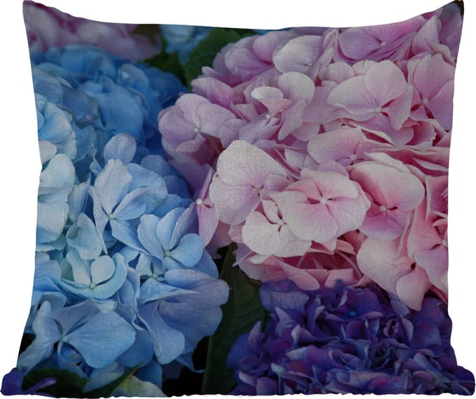 Tuinkussen - Bloemen - Struik - Hortensia - Botanisch - 40x40 cm - Weerbestendig