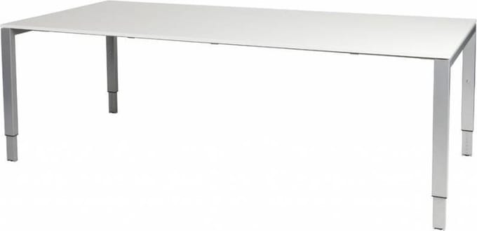 Vergadertafel Domino - 220x100 wit - alu frame