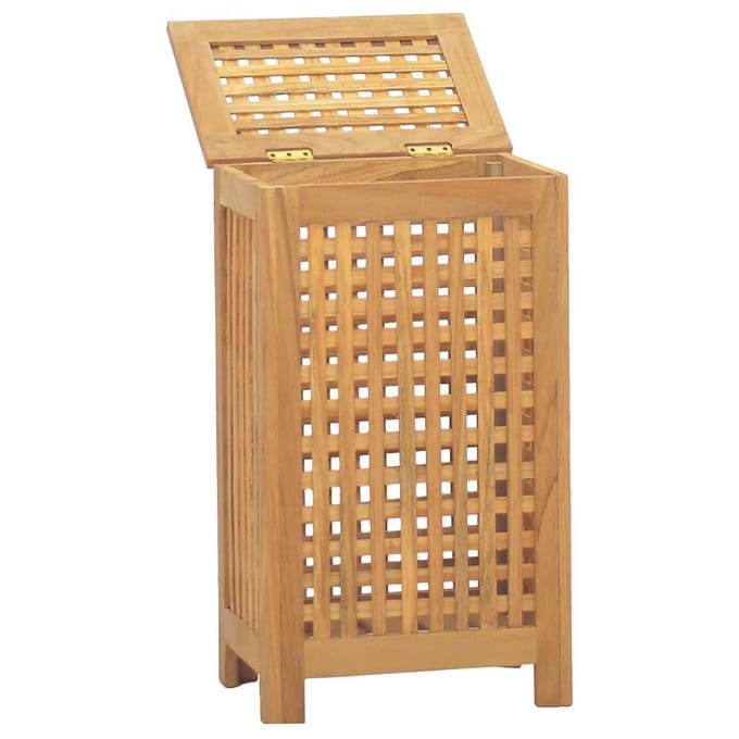 vidaXL - Wasmand - 35x25x60 - cm - massief - teakhout