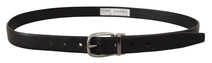 Zwarte Leren Riem Klassieke Stijl