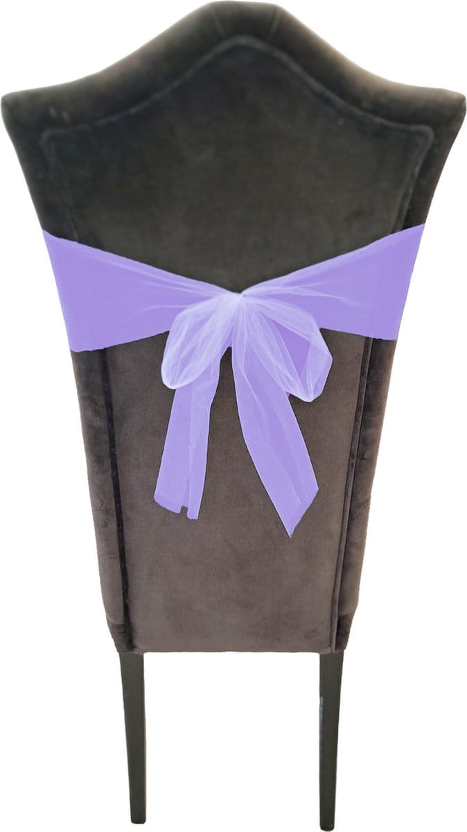Tule stof op rol - paars - 30cm x 9meter - Organza/mesh decoratie stoffen