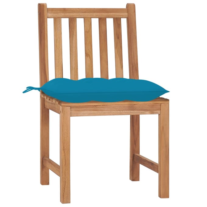 vidaXL - Tuinstoelen - 8 - st - met - kussens - massief - teakhout