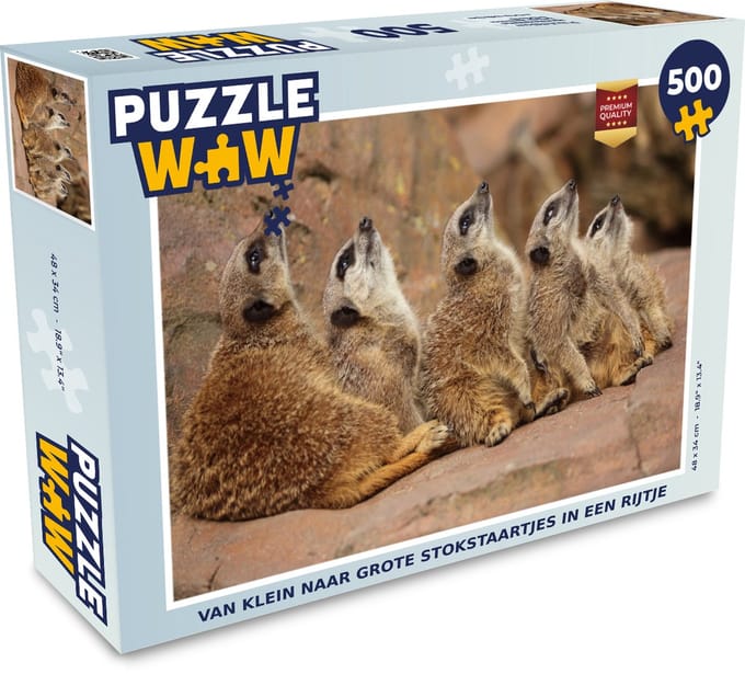 Puzzel Stokstaartjes - Rots - Natuur - Legpuzzel - Puzzel 500 stukjes