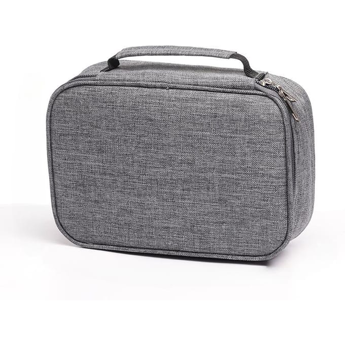 Trousse à crayons multifonctionnelle à 72 compartiments, grande capacité, avec poche intérieure zippée pour petits accessoires gris