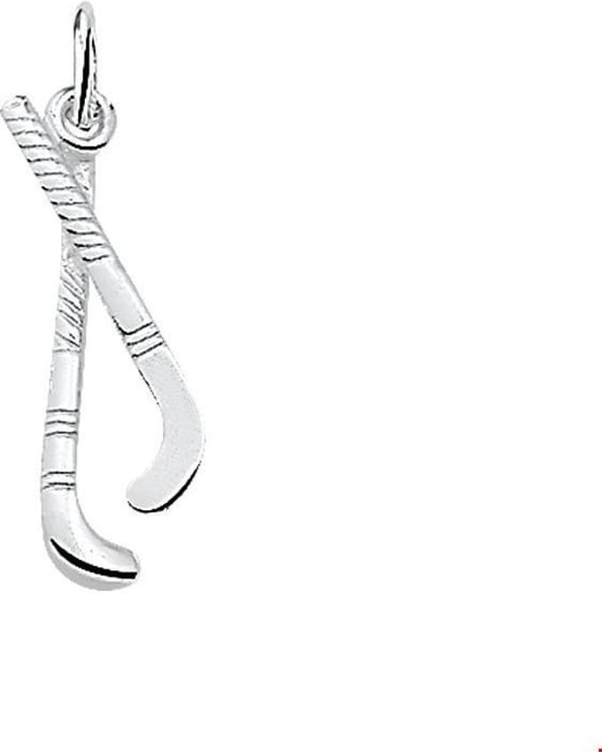 zilver gerhodineerd hanger hockeysticks 1324689