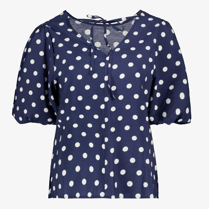 TwoDay dames top met polkadots blauw - Maat L