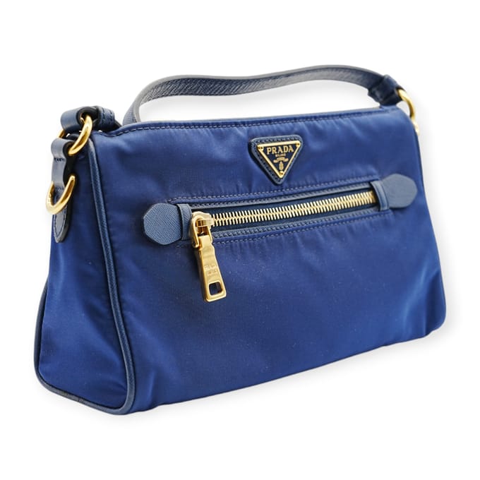 Prada Blauwe Nylon Schoudertas - '10s