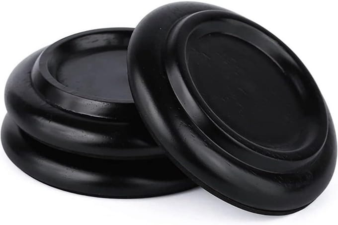 Set van 3 Houten Vleugel & Piano Rolbekers voor Vloerbescherming