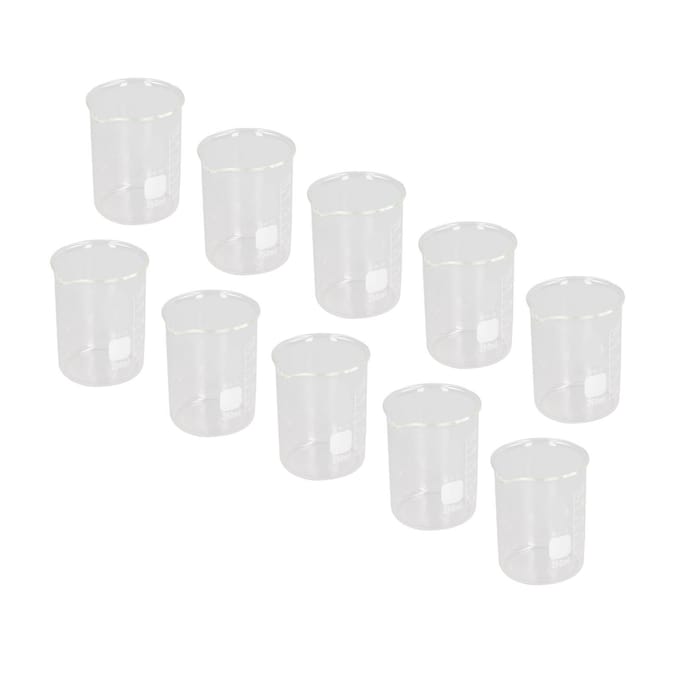 10 stuks Wetenschappelijke Bekerglas 250ml Grote Capaciteit Heldere Schaal Gereedschapsset Kit voor Experiment white