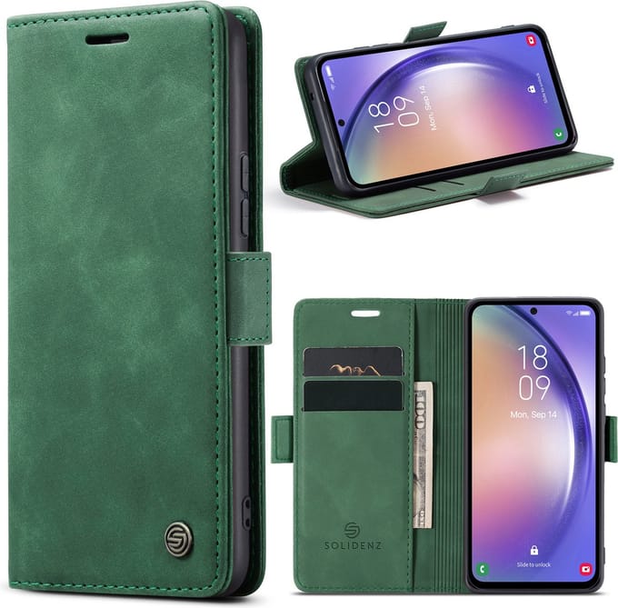 Solidenz Hoesje - Geschikt voor Samsung Galaxy A54 - Urban Book - Groen