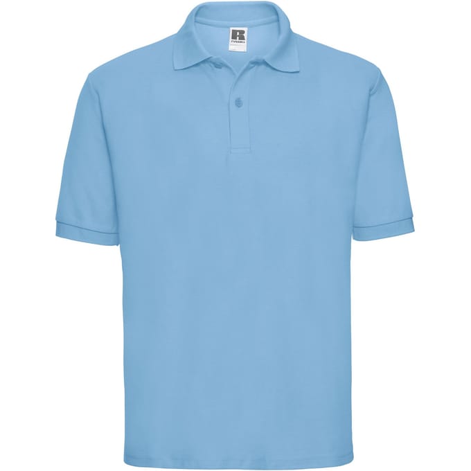 Russell Heren Polycotton Pique Poloshirt (Hemelsblauw)