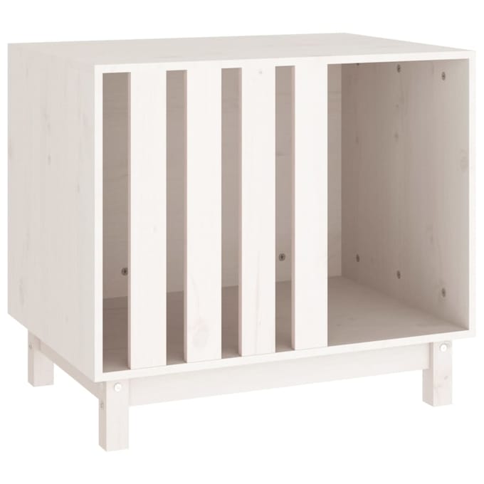 vidaXL - Hondenhok - 70x50x62 - cm - massief - grenenhout - wit