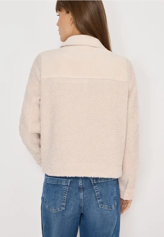 Teddy jas met corduroy details