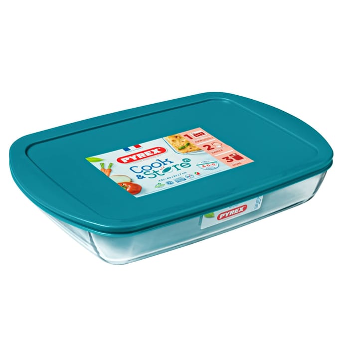 Pyrex Ovenschaal - met deksel - Cook & Store - 40 x 27 x 6 cm / 4.5 Liter