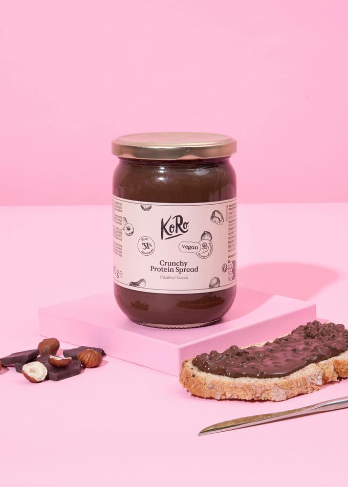 Vegan crunchy proteinspread hazelnoot-cacao 500 g