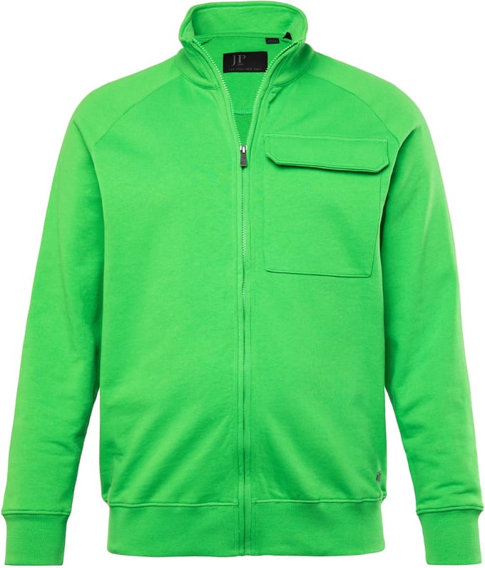 JP 1880 - Heren - Sweatvest wafelstructuur opstaande kraag - Appelgroen - Maat 4XL