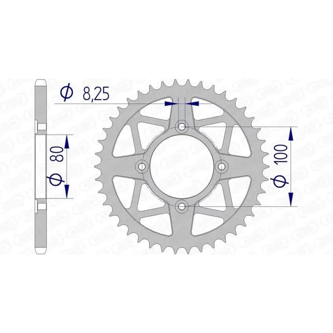 Couronne moto alu Afam 520 43T