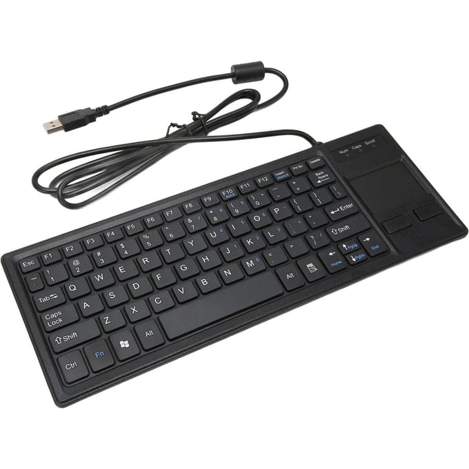 K 800 Toetsenbord met Touchpad Bekabeld Ultradun Mini Compact Touch Toetsenbord met HUB-functie