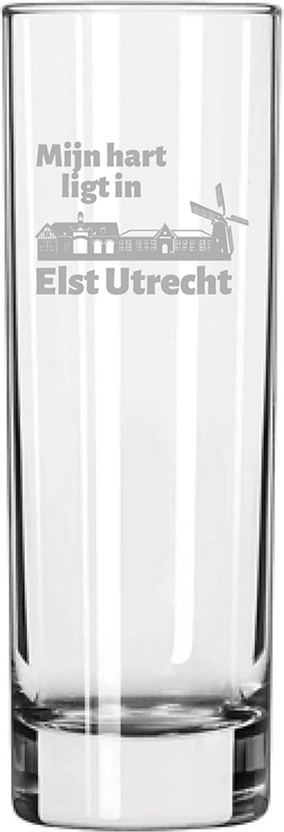 Gegraveerde longdrinkglas 22cl Elst Utrecht