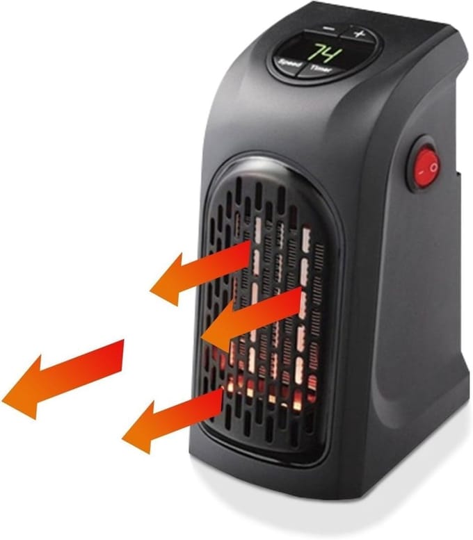 Elektrische Ventilator - Wandradiator - Ruimte Verwarmen - Directe Stekker - 370 Watt - Wit
