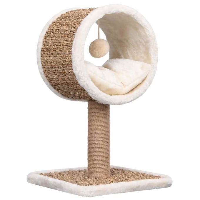 vidaXL - Kattenmeubel - met - tunnel - en - speeltje - 56 - cm - zeegras