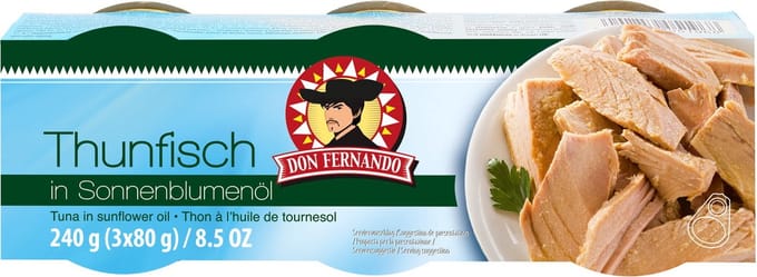 Tonijn in zonnebloemolie 240g (3x80g)