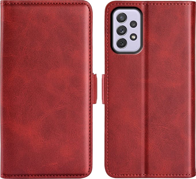 MobyDefend Hoesje - Geschikt voor Samsung Galaxy A73 - Luxe Wallet Book Case (Sluiting Zijkant) - Rood