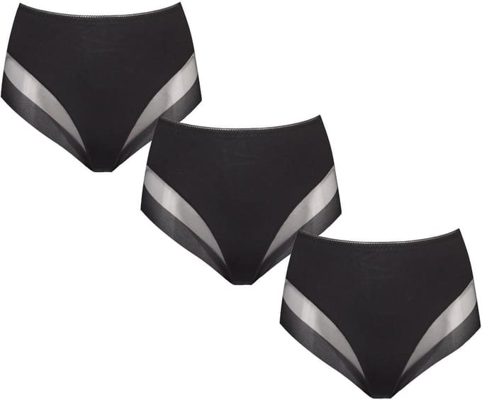3-pack Dames tailleslip invisible 740 van J&C Zwart - maat S