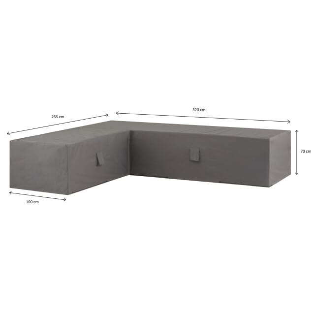 Madison Loungesethoes links 320x255x70 cm grijs