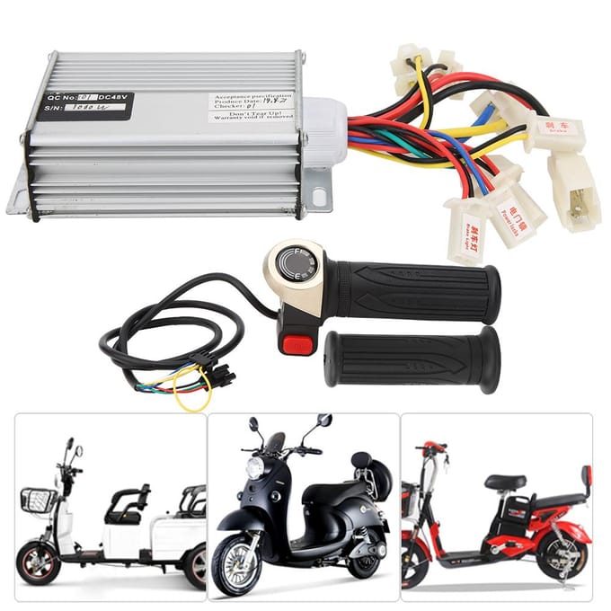 Universele Gashandgreep met Elektrische Hoeveelheidsweergave 48V 1000W Borstelcontroller Kit gray